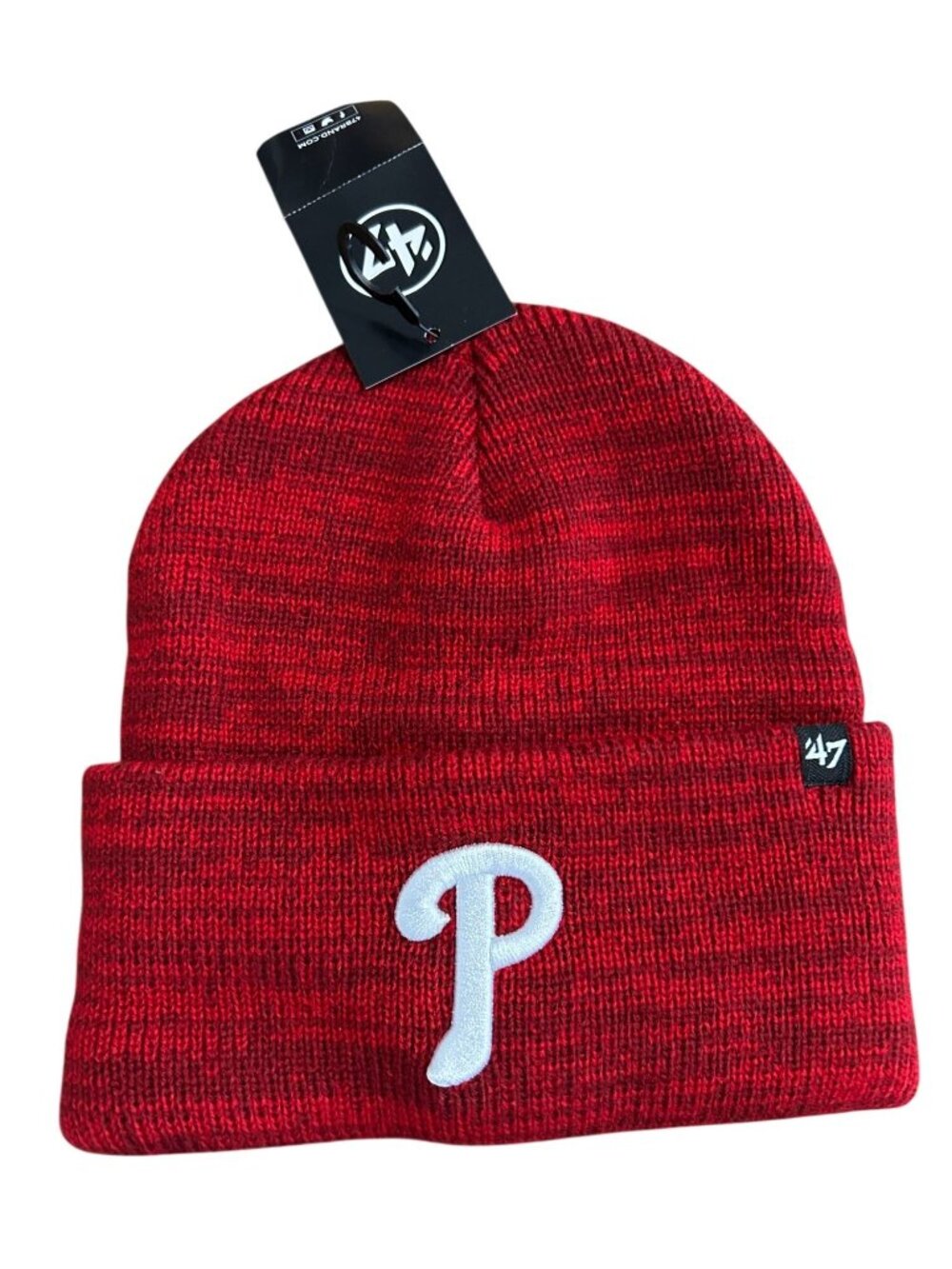 NWT Men's '47 Red Philadelphia Phillies Brain Freeze Cuffed Knit Hat MSRP $32